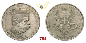 UMBERTO I - monetazione per l’Eritrea (1878-1900) 5 Lire o Tallero 1891 Roma. Pag. 630 MIR 1110a Ag Rara • Colpetto SPL
