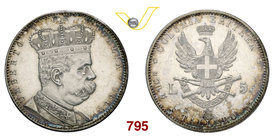 UMBERTO I - monetazione per l’Eritrea (1878-1900) 5 Lire o Tallero 1891 Roma. Pag. 630 MIR 1110a Ag Rara • Sigillata FDC 67, fondi speculari, da Eupre...