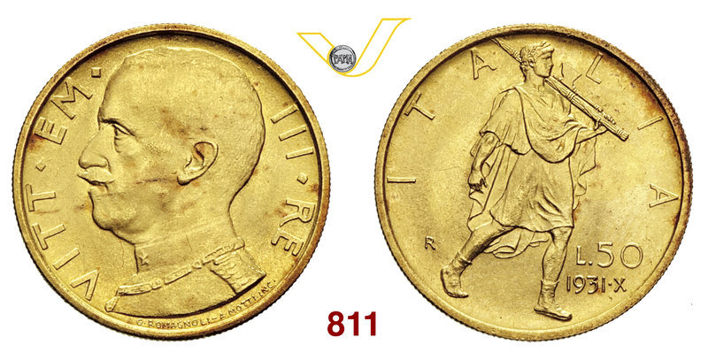 VITTORIO EMANUELE III (1900-1946) 50 Lire 1931 X Roma. Pag. 658 MIR 1123b Au g 4...