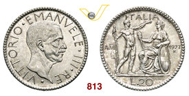 VITTORIO EMANUELE III (1900-1946) 20 Lire 1927 VI Roma “littore”. Pag. 672 MIR 1128b Ag g 14,99 q.FDC/FDC