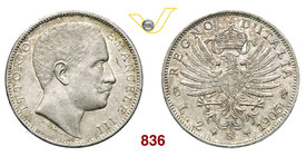 VITTORIO EMANUELE III (1900-1946) 2 Lire 1905 Roma. Pag. 729 MIR 1139e Ag g 9,98 SPL