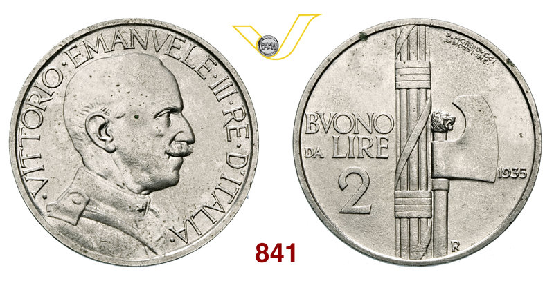 VITTORIO EMANUELE III (1900-1946) Buono da 2 Lire 1935 Roma. Pag. 753 MIR 1143m ...