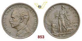 VITTORIO EMANUELE III (1900-1946) Centesimo 1908 Roma “Italia su prora”. Pag. 945 MIR 1170a Cu g 0,94 Molto rara SPL