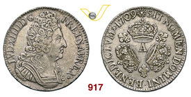 FRANCIA LUIGI XIV (1634-1715) Scudo delle tre corone 1709 A, Parigi. Gad. 229 Ag g 30,54 BB÷SPL