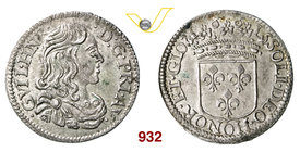 FRANCIA - Orange GUGLIELMO ENRICO DI NASSAU (1650-1702) Luigino 1661. Cammarano 309 Ag g 2,18 praticamente FDC
