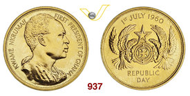 GHANA REPUBBLICA 2 Pounds 1960 "Giornata della Repubblica" Kr. M5 Au g 15,95 FDC