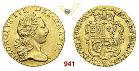 GRAN BRETAGNA GIORGIO III (1760-1820) 1/4 di Guinea 1762. Fb. 368 Au g 2,07 SPL