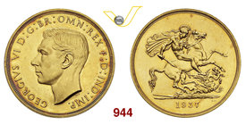 GRAN BRETAGNA GIORGIO VI (1937-1953) Serie 1937 composta da 5 Pounds, 2 Pounds, Sovrana e 1/2 Sovrana (non in astuccio). Si segnala che il 5 Pounds ha...