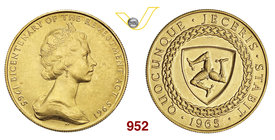 ISOLA DI MAN ELISABETTA II 5 Pounds 1965. Fb. 1 Au g 40,3 FDC