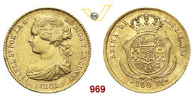 SPAGNA ISABELLA II (1833-1868) 100 Reales 1861, Madrid. Fb. 331 Au g 8,33 SPL
