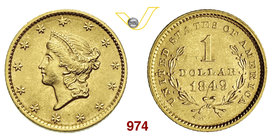 U.S.A. 1 Dollaro 1849. Fb. 84 Au g 1,66 SPL÷FDC