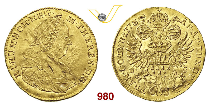 UNGHERIA - Transilvania MARIA TERESA (1740-1780) 1 Ducato 1778. Fb. 544 Au g 3,4...