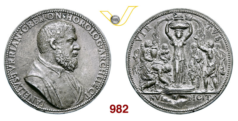 GIANELLO DELLA TORRE (1500-1585) Grande medaglia s.d. D/ Busto drappeggiato R/ L...