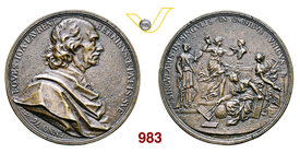 GIOVANNI LORENZO BERNINI (1598-1680) Med. 1674. D/ Busto del Bernini R/ Figure allegoriche della Pittura, Scultura, Architettura e Matematica. Toderi ...