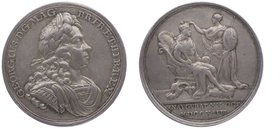 Deutschland
 Ag - Medaille 1714 auf seine Krönung, Dm 35mm. 14,18g ss/vz