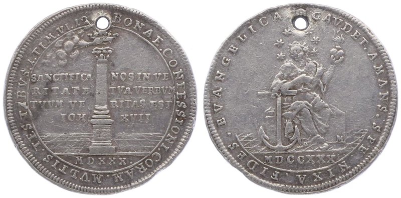 Deutschland
 Ag-Medaille 1730 auf die II. Saecularfeier der Augsburger Konfessi...