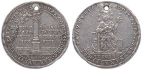 Deutschland
 Ag-Medaille 1730 auf die II. Saecularfeier der Augsburger Konfession, von P.H. Müller. 8,43g. Brozatus 1019, Forster --. gelocht ss