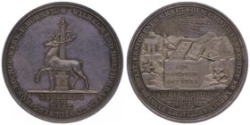 Deutschland
 Ag - Medaille 1817 auf die Feier zu Stolberg im Harz. Hirsch vor Säule n.l. / DEM ANDENKEN LUTHERS, Stein mit aufgeschlagener Bibel u. b...