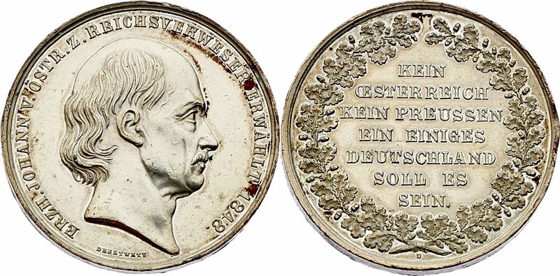 Deutschland
 Zinnmedaille 1848 auf die Wahl des Erzherzogs Johann von Österreic...