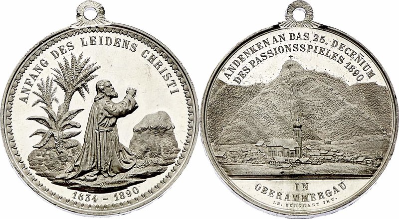 Deutschland
 Zinnmedaille 1890 an die 250 Jahr Jubil. Der Passionsspiele, mit Ö...