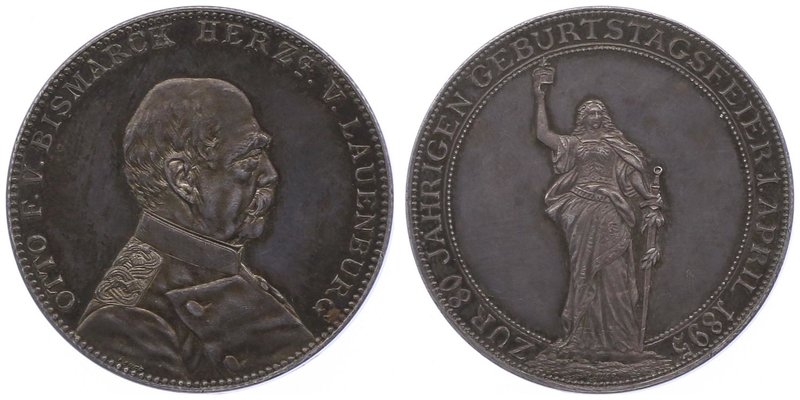 Deutschland
 Ag - Medaille 1895 zum 80. Geburtstag. Brustbild nach rechts / Ger...