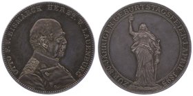 Deutschland
 Ag - Medaille 1895 zum 80. Geburtstag. Brustbild nach rechts / Germania steht von vorn mit Krone in der erhobenen Rechten, von Lauer, Dm...