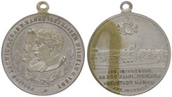 Deutschland
 Messingmedaille 1897 und Wilhelm II. zur Erinnerung an das 300 Jahr Jubiläum mit Original Öse, versilbert, Sig. M&W, Dm 36,5 mm. 18,22g....
