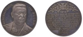 Deutschland
 Ag - Medaille 1914 auf Generalfeldmarschall von Bülow. Brustbild von vorn / Eisernes Kreuz zwischen gekreuzten Schwertern und Lorbeerzwe...