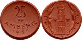 Deutschland
 Porzellanmedaille 1921 Amberg. 2,6g. 24mm, Scheuch 99g stgl