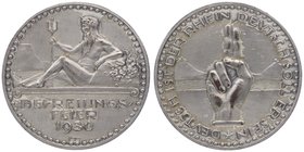 Deutschland
 Br - Medaille 1930 versilbert, auf die Rheinlandräumung - Befreiungsfeier, Dm 38 mm. 19,34g vz/stgl