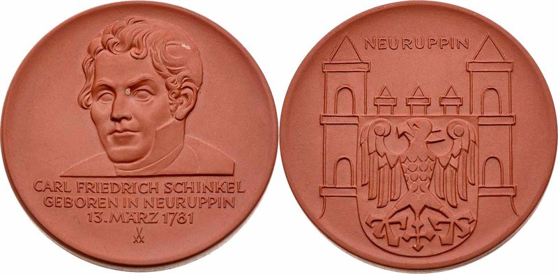 Deutschland
 Medaille 1980 auf Carl Friedrich Schinkel. 51,98g. 65mm stgl