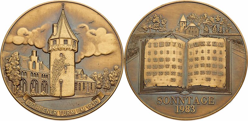 Deutschland
 Bronzemedaille 1983 Dährener Turm, Kalendermedaille, Sonn+Feiertag...
