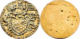 Deutschland
 Bronzegussmedaille ohne Jahr Bayern, vergoldet, einseitig. 13,10g. 40 mm f.vz