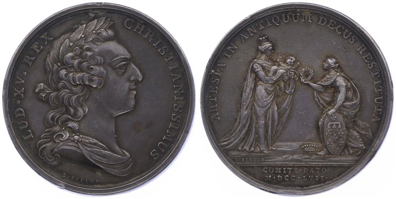 Frankreich Ludwig XV. 1715 - 1774
 Ag - Medaille 1767 von S. Filius & Roettiers...