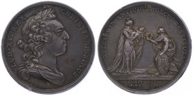 Frankreich Ludwig XV. 1715 - 1774
 Ag - Medaille 1767 von S. Filius & Roettiers, Dm 42 mm. Paris. 35,56g. Rf. und Stieftloch ss+