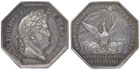Frankreich Ludwig XVIII. 1814/1815 - 1824
 Ag - Jeton 1819 Compagnie Fraccaise du Phenix, von E. Dubois, Dm 36,5 mm. Paris. 23,28g. Gadoury 2879 ss/v...