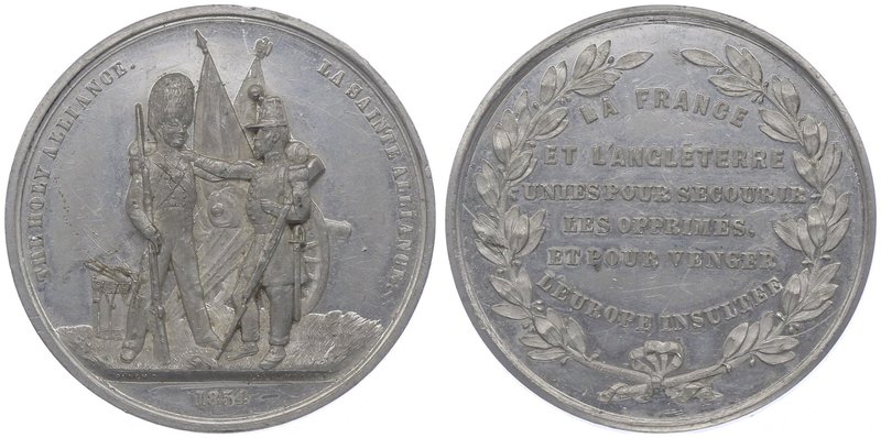 Frankreich Napoleon III. 1852 - 1870
 Zinnmedaille 1854 von D. Punch / Allen & ...