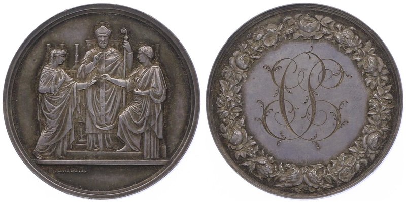 Frankreich Napoleon III. 1852 - 1870
 Ag - Medaille 1862 Hochzeits Medaille - M...