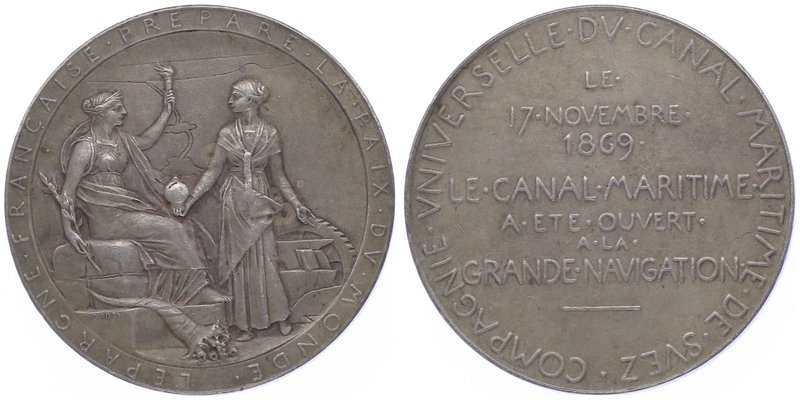 Frankreich Napoleon III. 1852 - 1870
 Weißmetall Medaille 1869 von o. Poty , Dm...