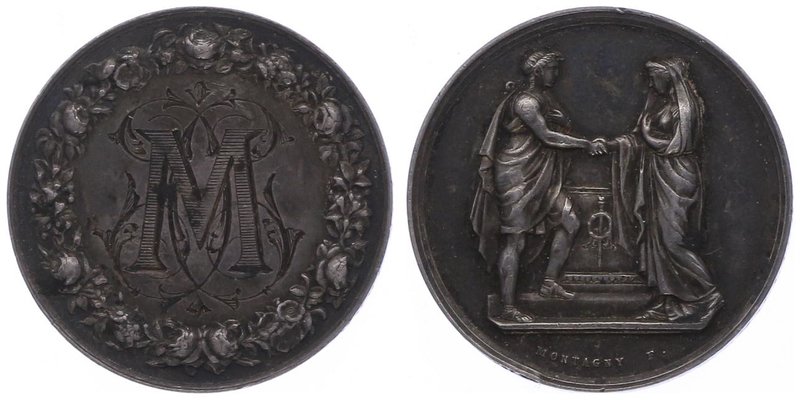 Frankreich
 Ehemedaille ( Ag ) 1888 Hochzeits-Medaille von der berühmten franzö...
