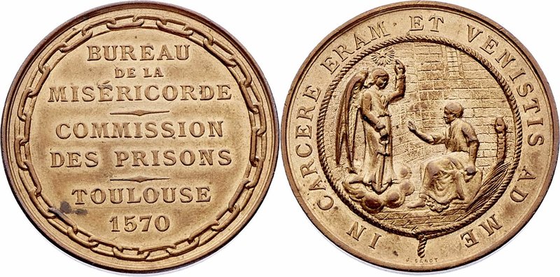 Frankreich
 Bronzemedaille 1570/1890 Mercy Kommission Bureau of Prisons Touluse...