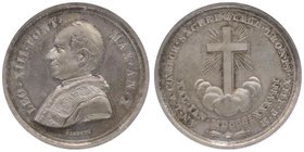 Italien Vatikan
Leo XIII. 1878 - 1903 Ag - Medaille 1888 AN X auf sein 50jähriges Priesterjubiläum, Brustbild l. Rv. Strahlendes Kreuz auf Wolken, Gi...