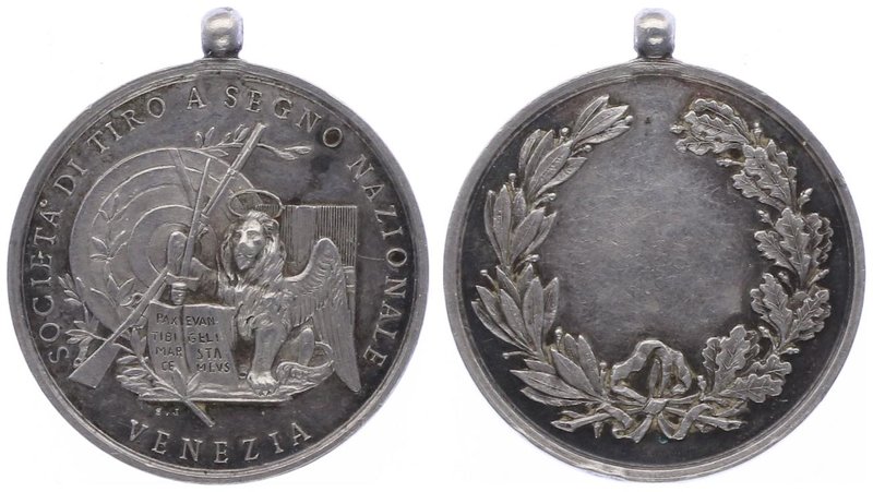 Italien Venedig
 Ag - Schützenmedaille o. J. Nationale Schießgesellschaft, von ...