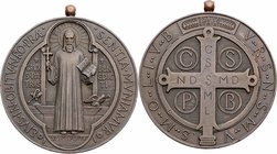 Italien Königreich
 Bronzemedaille 1880 Stempel der St. Martins Abtei, Beuron, zum Gedenken an den 1400. Geburtstag des Hl. Benedikt. 47,92g. 42mm vz...
