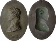 Italien Königreich
 Renaissance Bronzegussplakette des 19 Jh. hoch oval, mit dem Portrait von Beatrice von Argon oder Neapel 1457-1508, 1476 zur Köni...