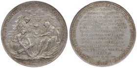 Schweiz Genf
 Ag - Medaille 1767 auf die 24 Vertreter der Bürgerschafts - Delegation zur Beilegung der Kämpfe zwischen der Ratspartei und der Bürgers...