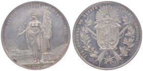Schweiz Genf
 Schützenmedaille - Ag. 1815 auf das Kanton Schiessen in Geneve, von E. Dorgiere, Dm 38,5 mm. 24,24g. Richter 572b f.stgl