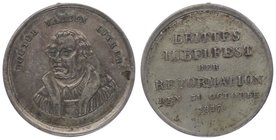 Schweiz Reformation
Martin Luther 1483 - 1546 Br - Medaille 1817 auf das III. Reformationsfest, versilbert, Dm 25 mm.