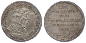 Schweiz Reformation
Ulrich Zwingli 1484 - 1531 Ag - Medaille 1819 auf die III. Säkularfeier der Züricher Reformation, von J. Aberli, Dm 37,5mm. 22,20...