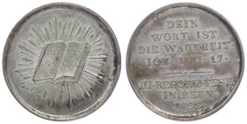 Schweiz Reformation
Berchtold Haller 1492 - 1536 Ag - Medaille 1828 auf die III. Säkularfeier der Berner Reformation, ohne Sig., Dm 25,5mm. Bern. 4,6...